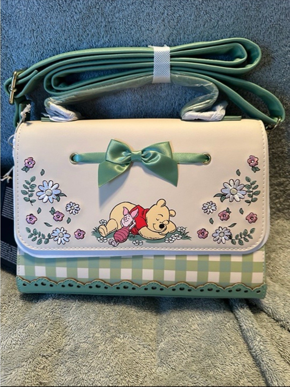 NWT Loungefly Disney Winnie the Pooh Floral Gingham Handbag - Exclusive - Picture 5 of 6